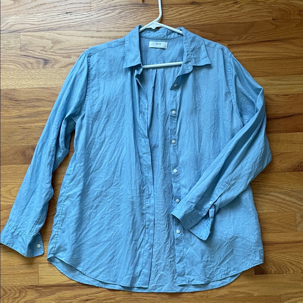 Uniqlo Blue Linen Shirt